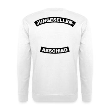 Junggesellenabschied Rahmen Element 1C (MC-Style) - Unisex Pullover - Weiß - Hinten