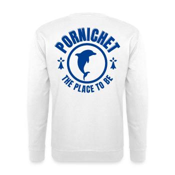 Bretagne, Pornichet, Sommerferien - Unisex Pullover - Weiß - Hinten