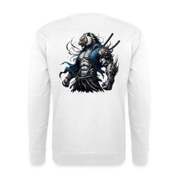 Samurai-Tiger - Unisex Pullover - Weiß - Hinten