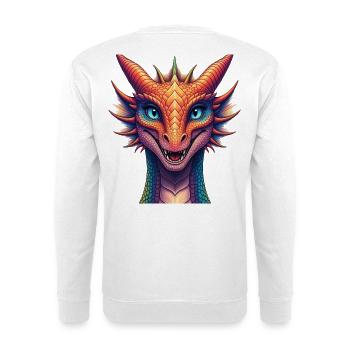 Lebendiger Regenbogen-Drachenkopf - Unisex Pullover - Weiß - Hinten
