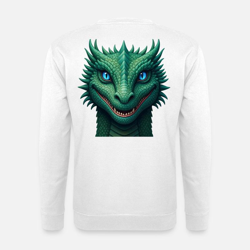 Smaragdgrüner Drachenkamm - Unisex Pullover - Weiß