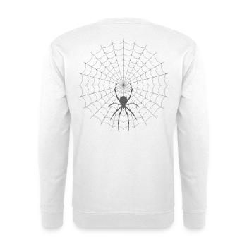 Spinnennetz Silhouette - Unisex Pullover - Weiß - Hinten