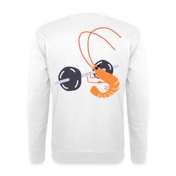 Bodybuilding sallle shrimp - Unisex Sweatshirt - white - Back