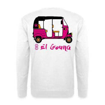 Tuk Tuk pink mit Text EL GOUNA - Unisex Pullover - Weiß - Hinten