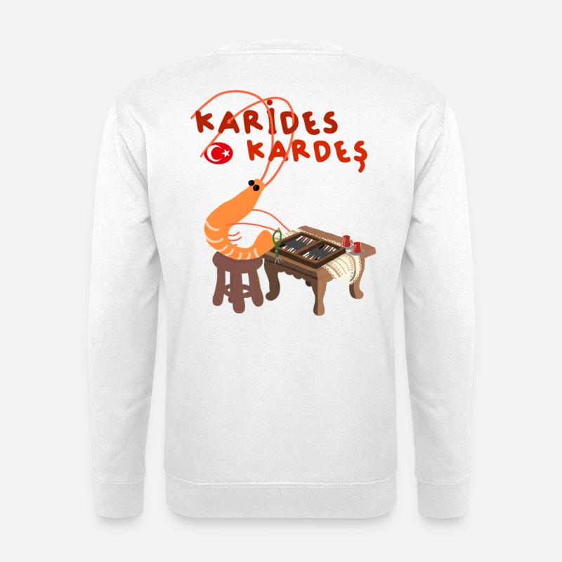 Türkische Garnele Karides Kardes - Unisex Pullover - Weiß