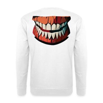 Darkjaws gespenstisches Lächeln - Unisex Pullover - Weiß - Hinten
