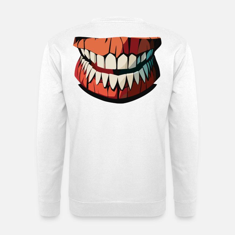 Darkjaws uhyggelige smil - Unisex sweater - hvid