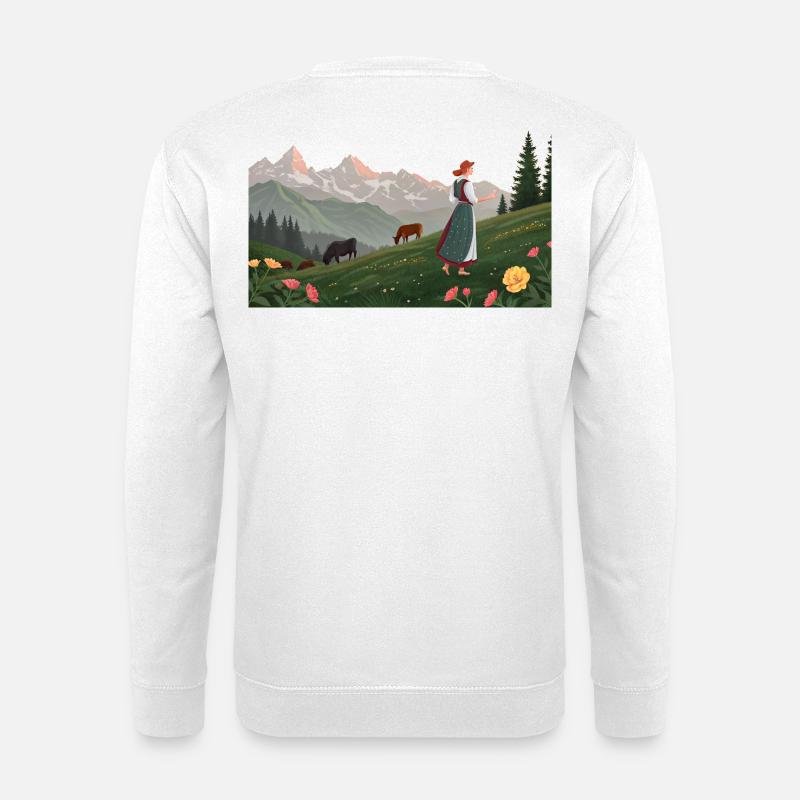 Folklore | Frau in Tracht - Unisex Pullover - Weiß