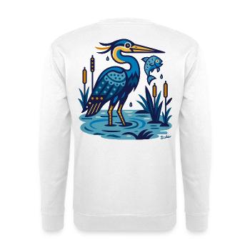 Héron cendré - Sweat-shirt Unisexe - blanc - Dos