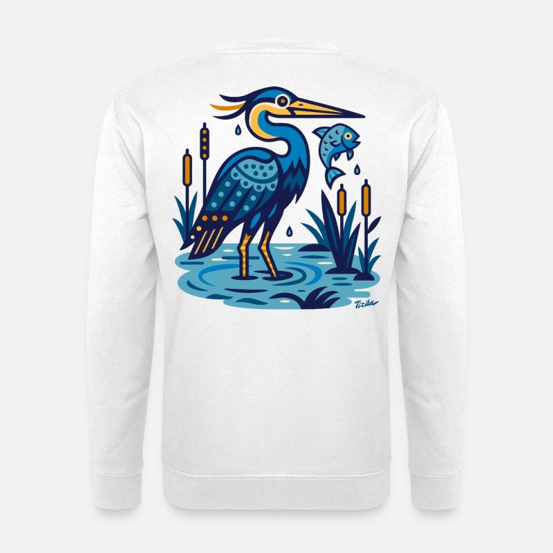 Graureiher - Unisex Pullover - Weiß