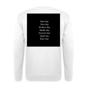 Raceweek_f1_weekdays - Unisex Sweatshirt - white - Back