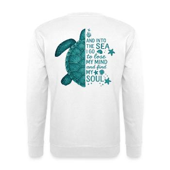 schildkrote into the sea meerliebe natur - Unisex Pullover - Weiß - Hinten