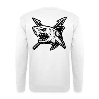 ''King Of The Sea (KOTS)'' shark with two harpoons - Unisex Sweatshirt - white - Back