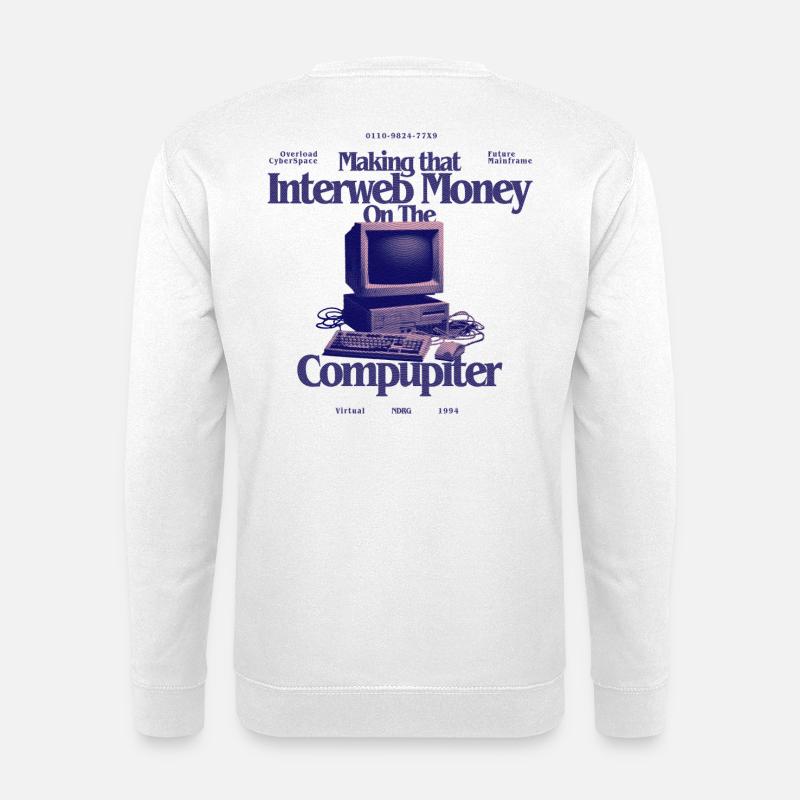 InterwebMoney Computer Design - Unisex Sweatshirt - white