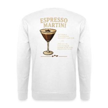 Espresso Martini Cocktail Illustration - Unisex Pullover - Weiß - Hinten - Michal (187cm)