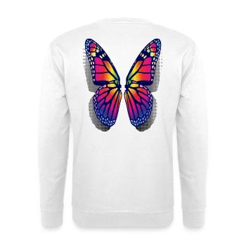 Ailes de papillons arc en ciel - Sweat-shirt Unisexe - blanc - Dos