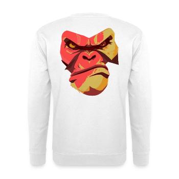 Gorilla Power Back Design - Unisex Pullover - Weiß - Hinten