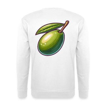 Olivenillustration detailliert - Unisex Pullover - Weiß - Hinten