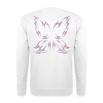 Chrom Metallic Feenflügel Tribal Design - Unisex Pullover - Weiß - Hinten