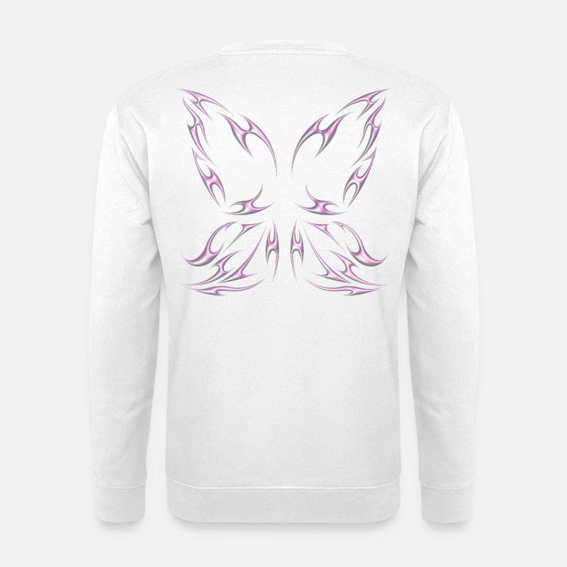 Chrom Metallic Feenflügel Tribal Design - Unisex Pullover - Weiß