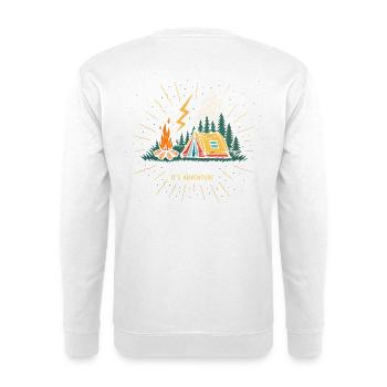 Camp Adventure: Tent and Fire - Unisex Sweatshirt - white - Back
