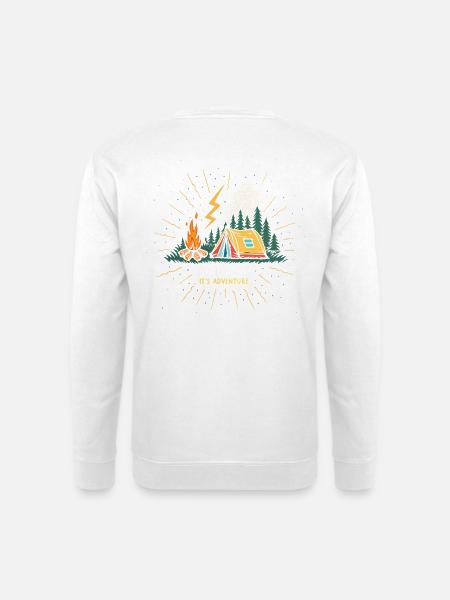 Camp Adventure: Tent and Fire - Unisex Sweatshirt - white