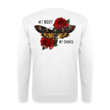 Tarantula Butterfly with Roses - Unisex Sweatshirt - white - Back