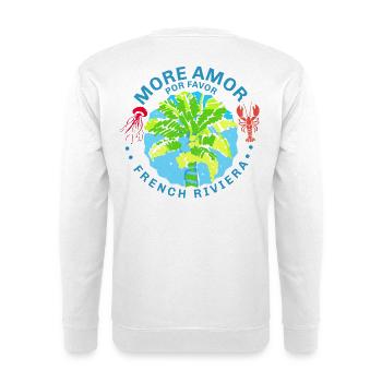 Tropische Palme Côte d'Azur - Unisex Pullover - Weiß - Hinten