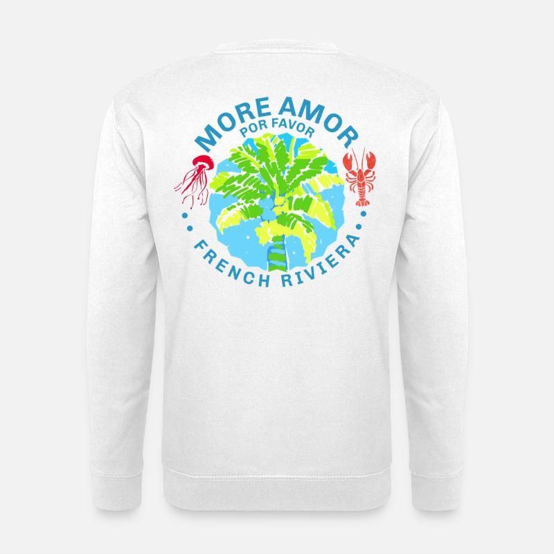 Tropische Palme Côte d'Azur - Unisex Pullover - Weiß