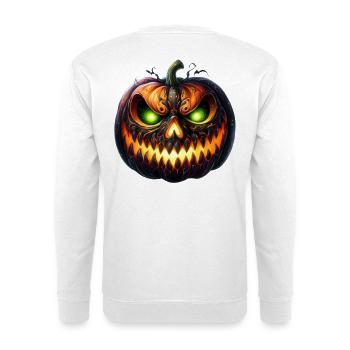 Neon Ember Pumpkin Face - Unisex Sweatshirt - white - Back