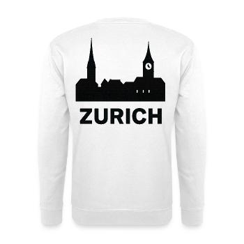 City of Zurich- Silhouette Design - Unisex Sweatshirt - white - Back