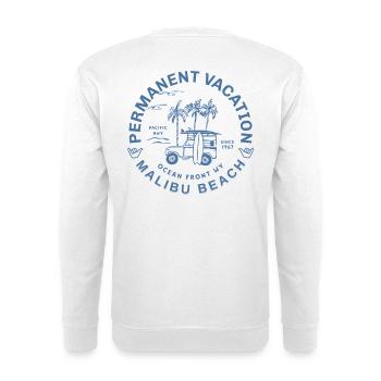 Malibu beach surfing - Sweat-shirt Unisexe - blanc - Dos