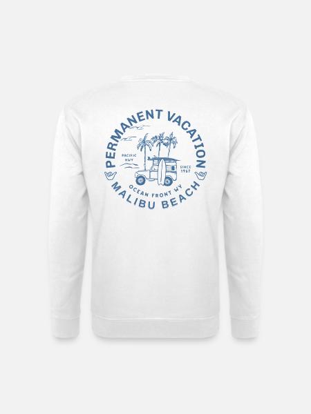 Malibu beach surfing - Unisex Sweatshirt - white
