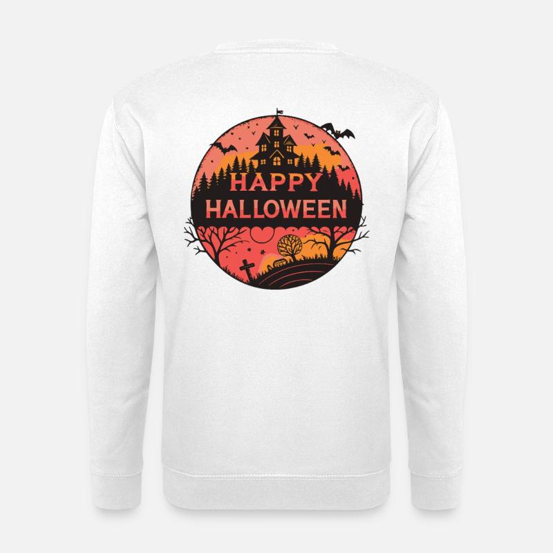 Halloween Schloss Silhouette - Unisex Pullover - Weiß