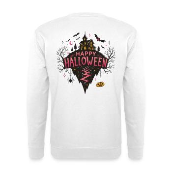 Halloween Pink and Dark Castle - Unisex Sweatshirt - white - Back