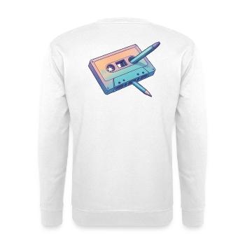 Retro Pastell Bleistift Kassette - Unisex Pullover - Weiß - Hinten