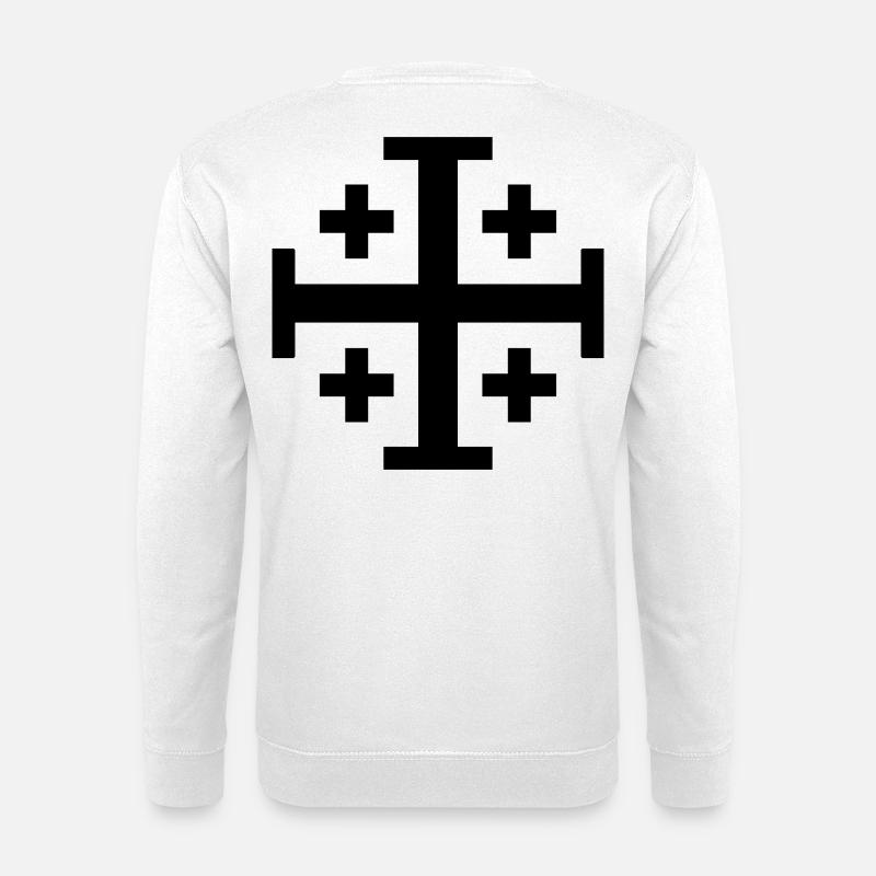 Kreuzritter-Kreuz - Unisex Pullover - Weiß