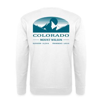 Mount Wilson - petrolblau - Unisex Pullover - Weiß - Hinten