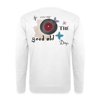 Disques vinyles rétro look vintage - Sweat-shirt Unisexe - blanc - Dos