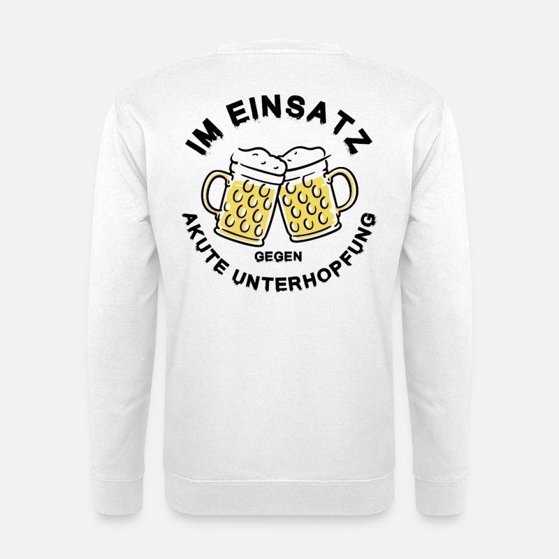 Underhopping Deployment – Regulars' Table Beer Saying - Unisex Sweatshirt - white