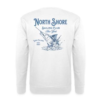 North Shore Sailing Club New York - Unisex Sweatshirt - white - Back
