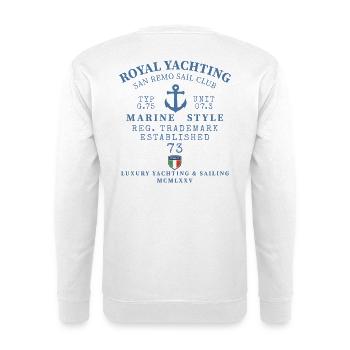 Elegantes Logo des Marine Yacht Club - Unisex Pullover - Weiß - Hinten