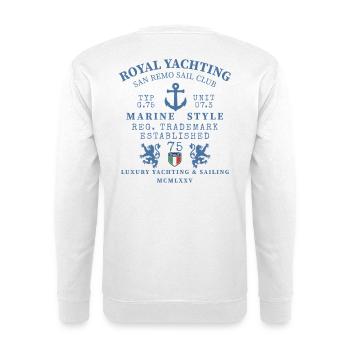 Stil Royal Marin Wappen - Unisex Pullover - Weiß - Hinten
