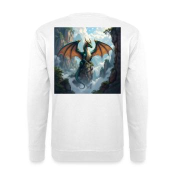 La Couronne du Dragon au-dessus des Falaises Brumeuses - Sweat-shirt Unisexe - blanc - Dos