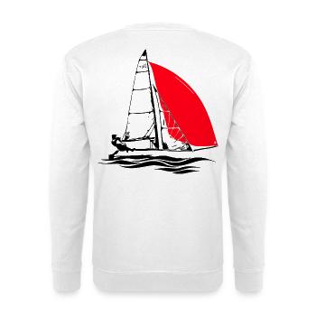 29er Jugend Segelboot Segeljolle Regatta segeln - Unisex Pullover - Weiß - Hinten