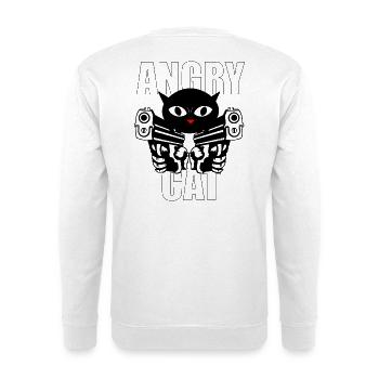 Angry Cat - Unisex Pullover - Weiß - Hinten - Michal (187cm)