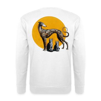 Galgo & Cats Street Art - Rough - Unisex Sweatshirt - white - Back