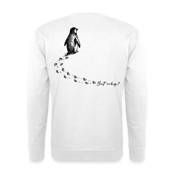 Penguin But Why Antarctica Mountain Meme Backprint - Unisex Sweatshirt - white - Back