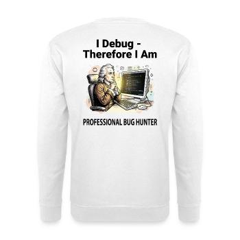 Retro Scholar at Coding Console - light background - Unisex Sweatshirt - white - Back