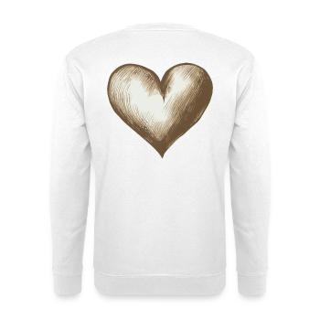 Sepia Sketch Heart - Unisex Sweatshirt - white - Back